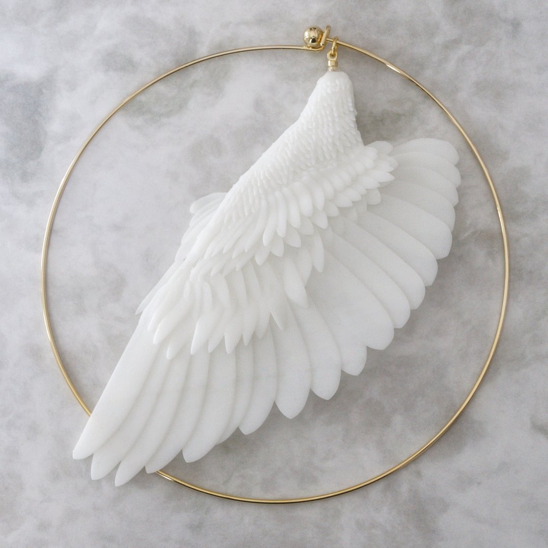 Necklace - Hawk Wing - 项链 - 树脂 白色