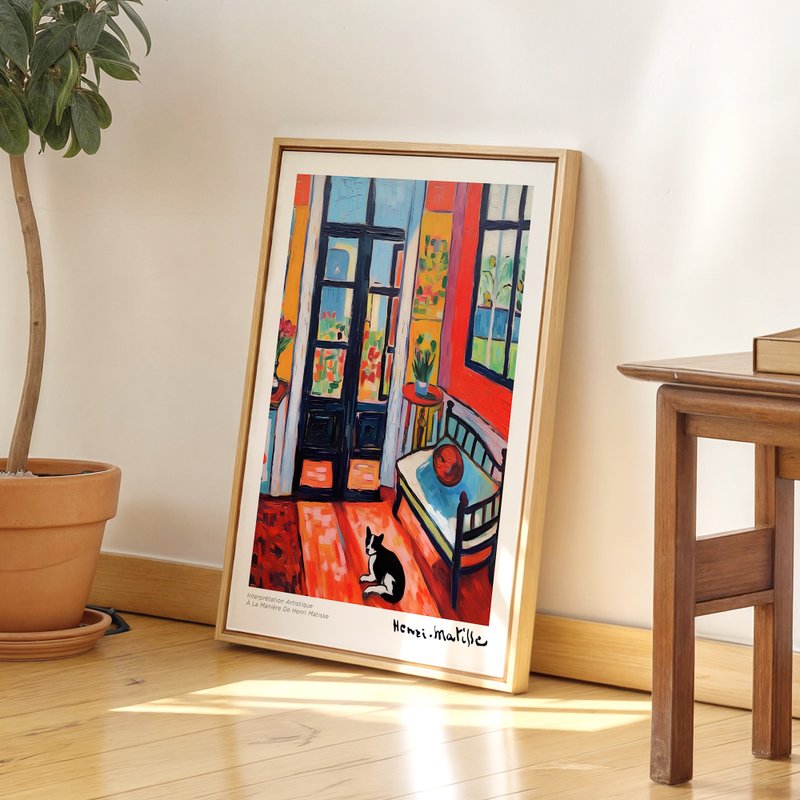 午后橘窗与一只猫 / 马谛斯风格 挂画 画芯 海报 无框画 装饰画 - 海报/装饰画/版画 - 纸 