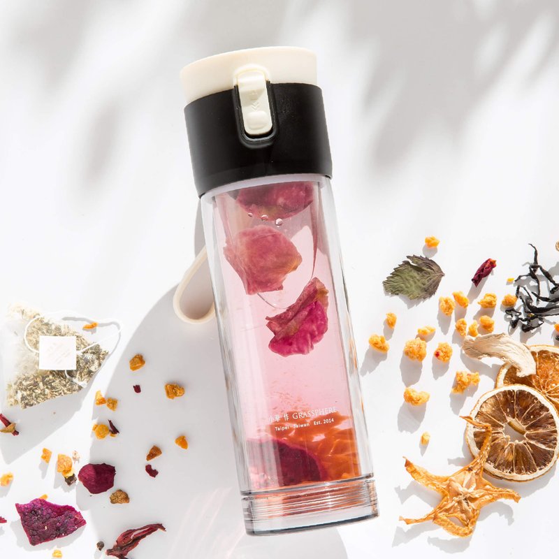 【防撞不怕摔】联名丹麦品牌 | 双层防撞随行瓶 360ml - 水瓶/水壶 - 玻璃 透明