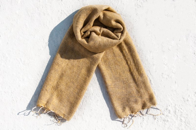 圣诞礼物羊毛披巾/boho针织围巾/针织披巾/盖毯/纯羊毛围巾-花生 - 围巾/披肩 - 羊毛 多色