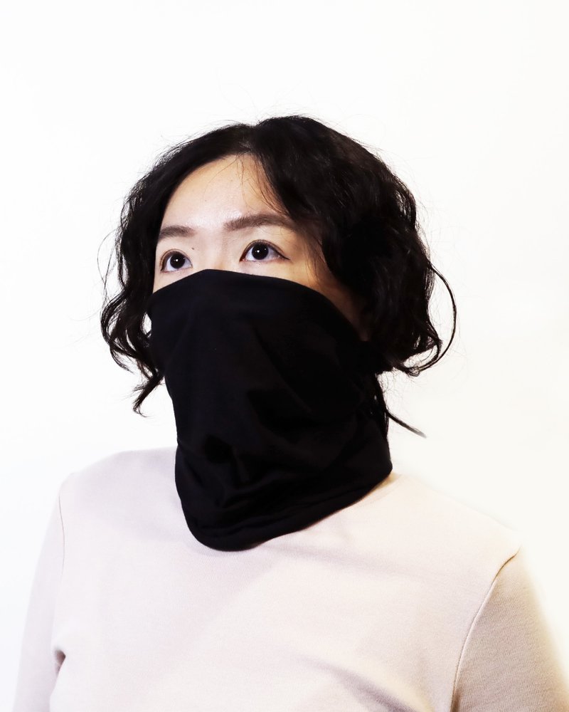 多功能有机棉头巾-黑 - 发带/发箍 - 棉．麻 黑色