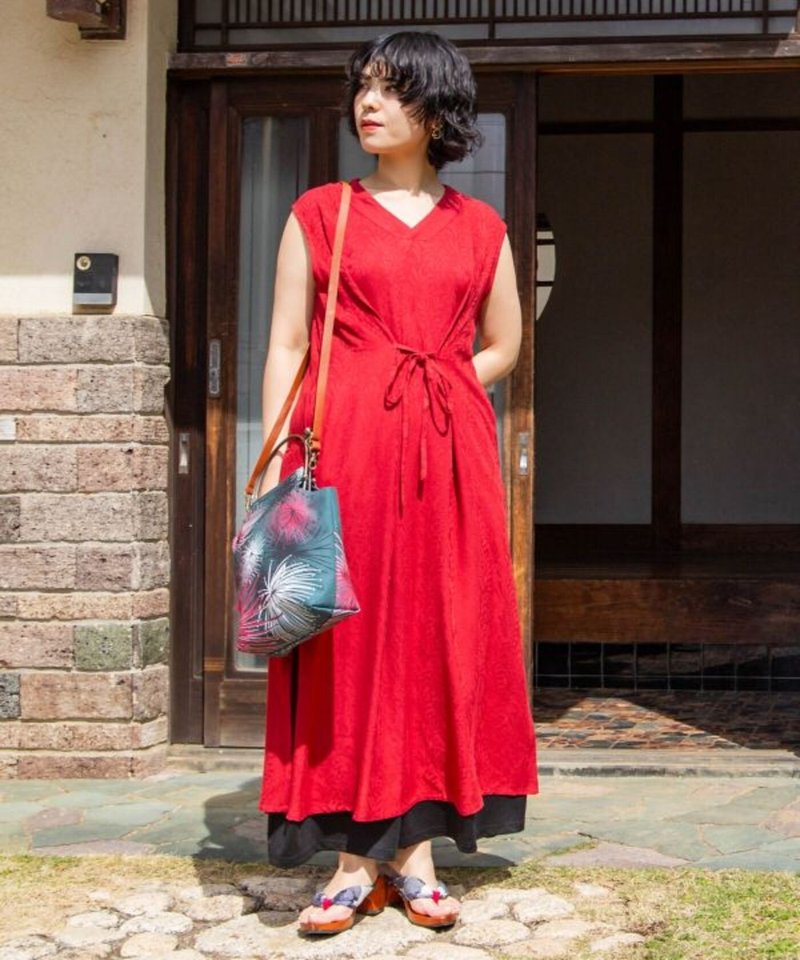 【热门预购】低调简约菊语和风收腰系带无袖连身裙(4色)7IA-5211 - 洋装/连衣裙 - 其他材质 