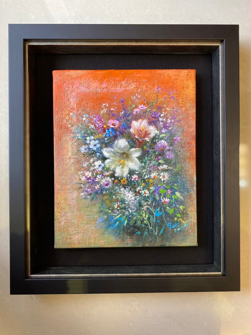 油画精品创作 迎春百合 (20 cm*25.5 cm) 现货不用等 - 摆饰 - 棉．麻 多色