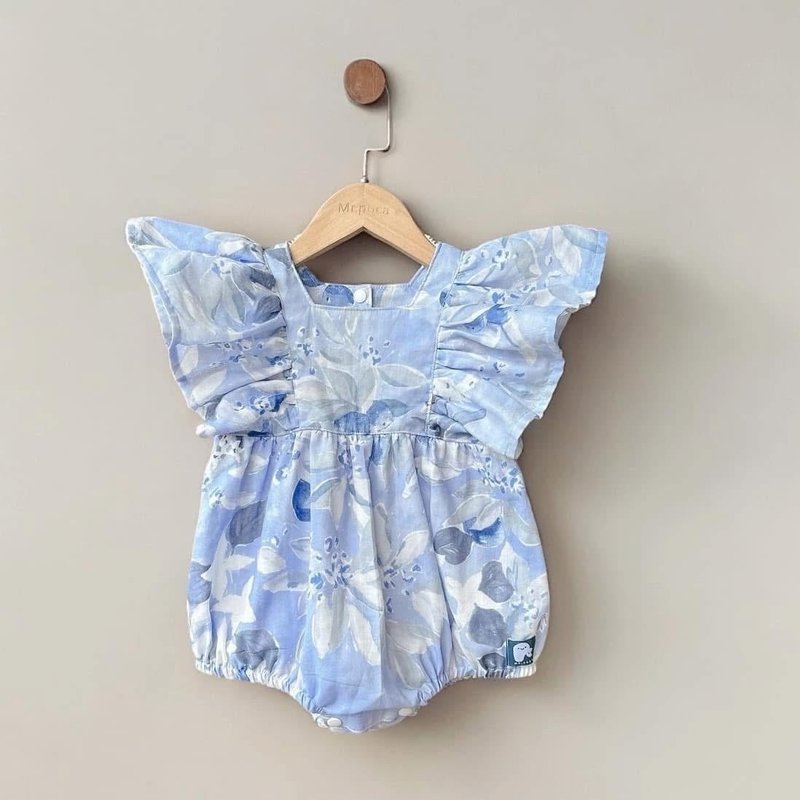 小川学刺绣熊  - 大飞袖包屁 - 包屁衣/连体衣 - 棉．麻 多色