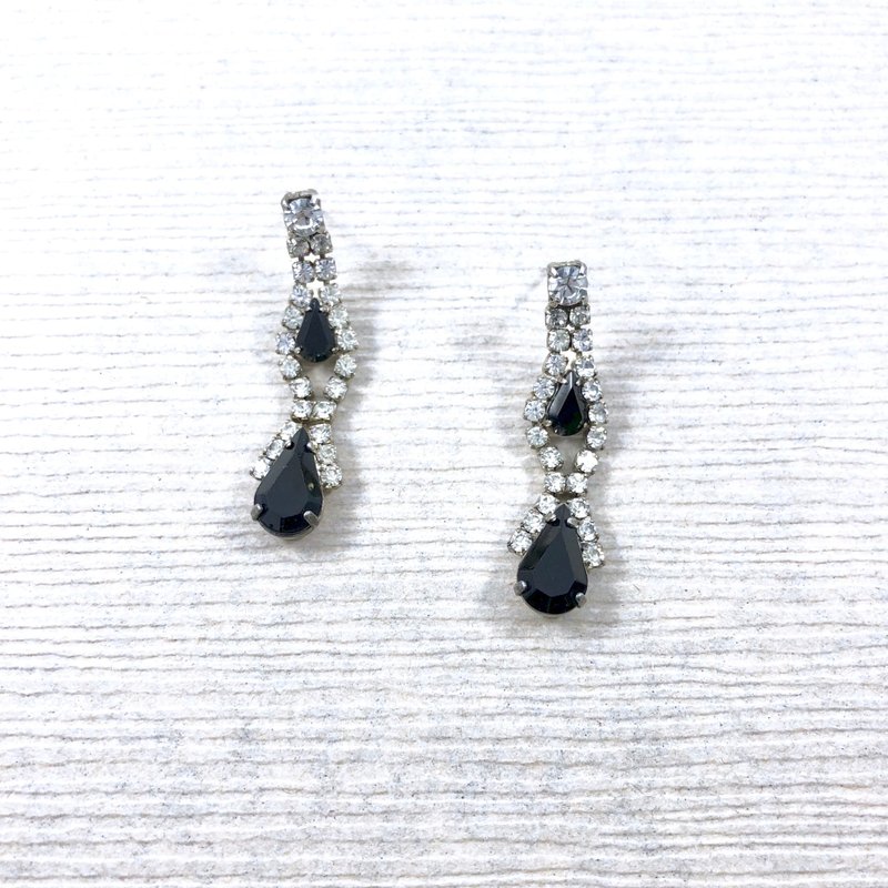 Vintage Crystal Chandelier Earrings - 耳环/耳夹 - 银 银色