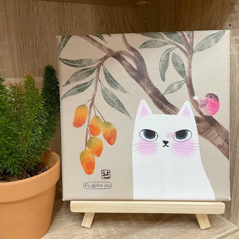 【Flora原创设计】台湾芒喵 | 20×20CM 无框画-水果系列 4-7月 - 海报/装饰画/版画 - 棉．麻 卡其色