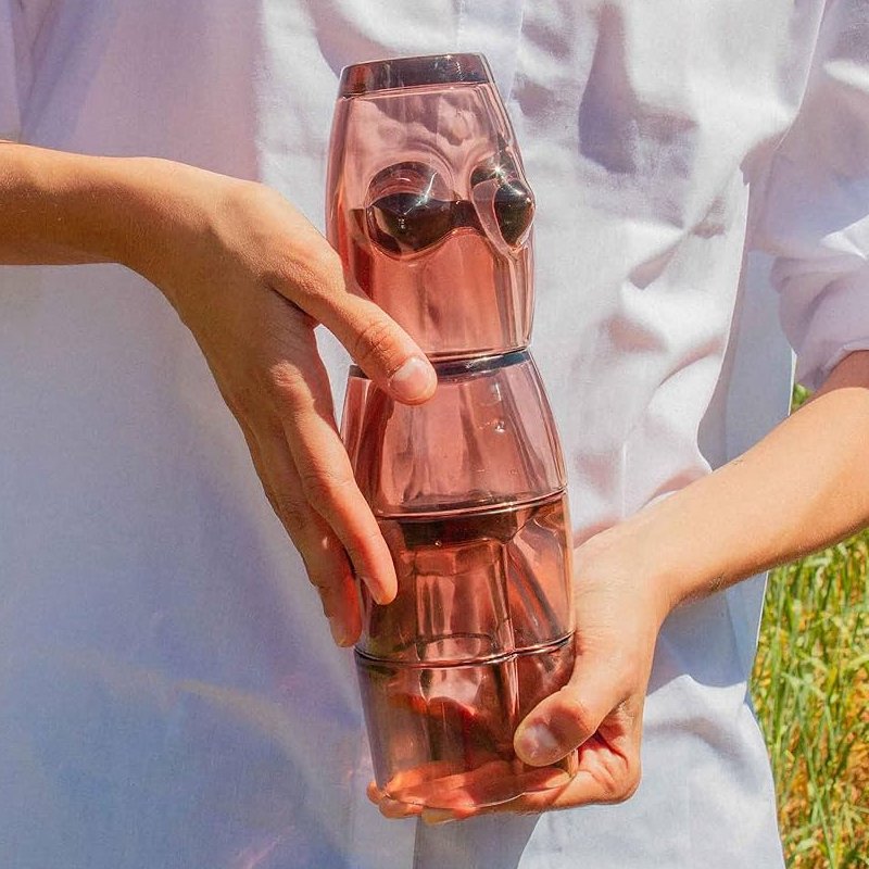 西班牙 DOIY 身体Body玻璃杯水杯创意堆叠套装果汁杯子礼物 - 玻璃杯 - 玻璃 咖啡色