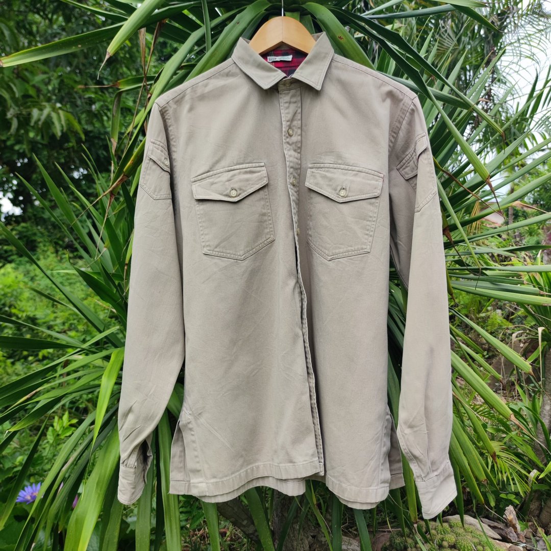 复古 Norman Shirtmakers 瑞士健行衬衫 - 男装衬衫 - 其他材质 卡其色
