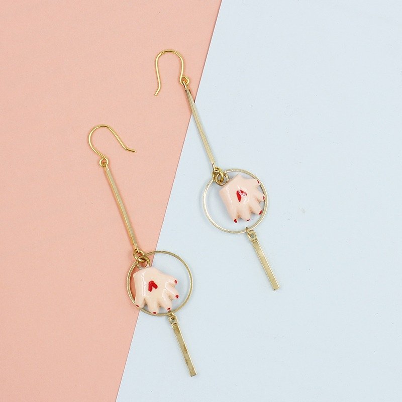 paramecium【莉桃汉德】粘土创意首饰原创设计耳环 - 耳环/耳夹 - 粘土 