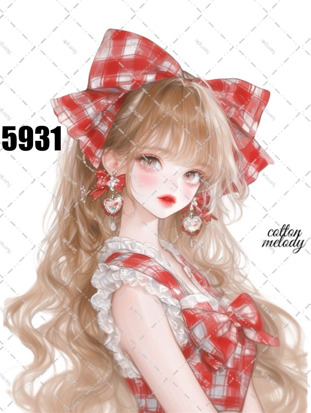 original sticker no.5931 人物贴纸 原创贴纸 人像贴纸 女孩贴纸 原创人物贴纸 - 贴纸 - 纸 