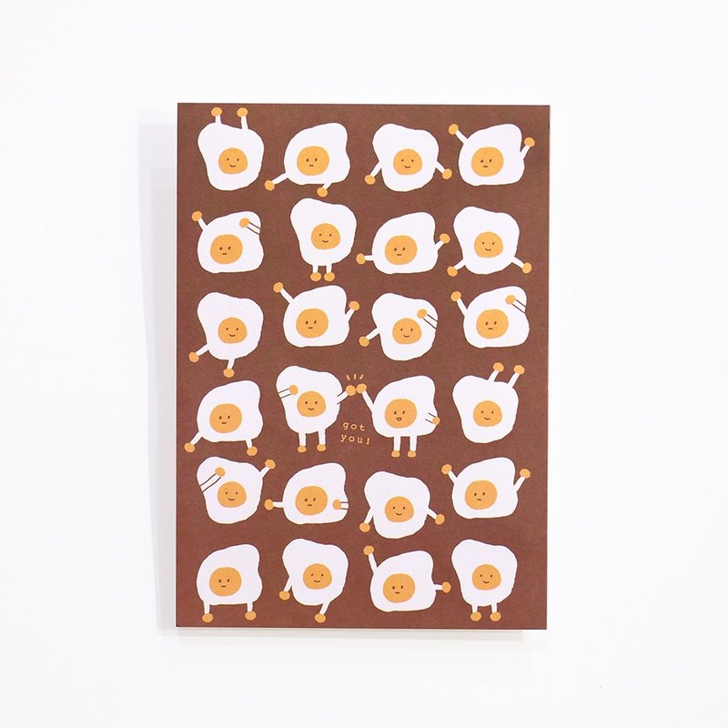 荷包蛋 / 明信片 - 卡片/明信片 - 纸 咖啡色