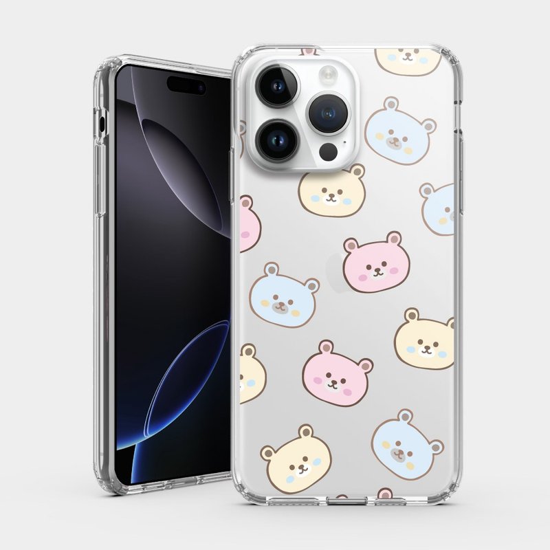 粉彩熊熊 IPHONE i16 i15 i14 i13 i12 保护壳 透明手机壳 CH023 - 手机壳/手机套 - 塑料 粉红色
