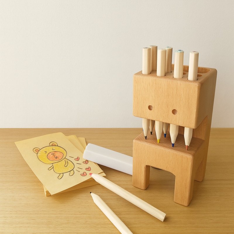 【惜福商品6折出清】牙怪木笔筒 - 笔筒/笔座 - 木头 咖啡色