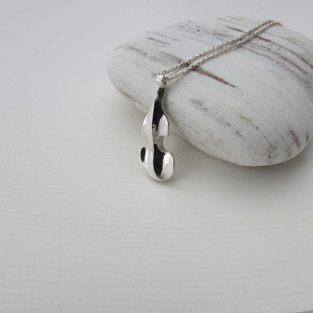 violin necklace_小提琴项链 |925银 限量 设计师 订制 珠宝 乐器 - 项链 - 银 银色