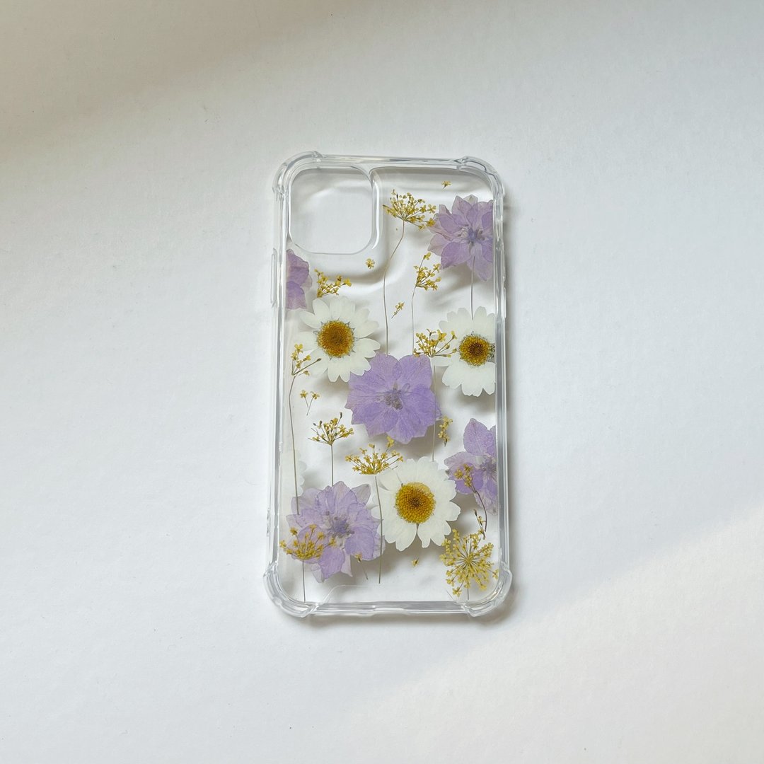 十二月的紫丁香 押花 手机壳 IPhone 15 - 手机壳/手机套 - 植物．花 紫色