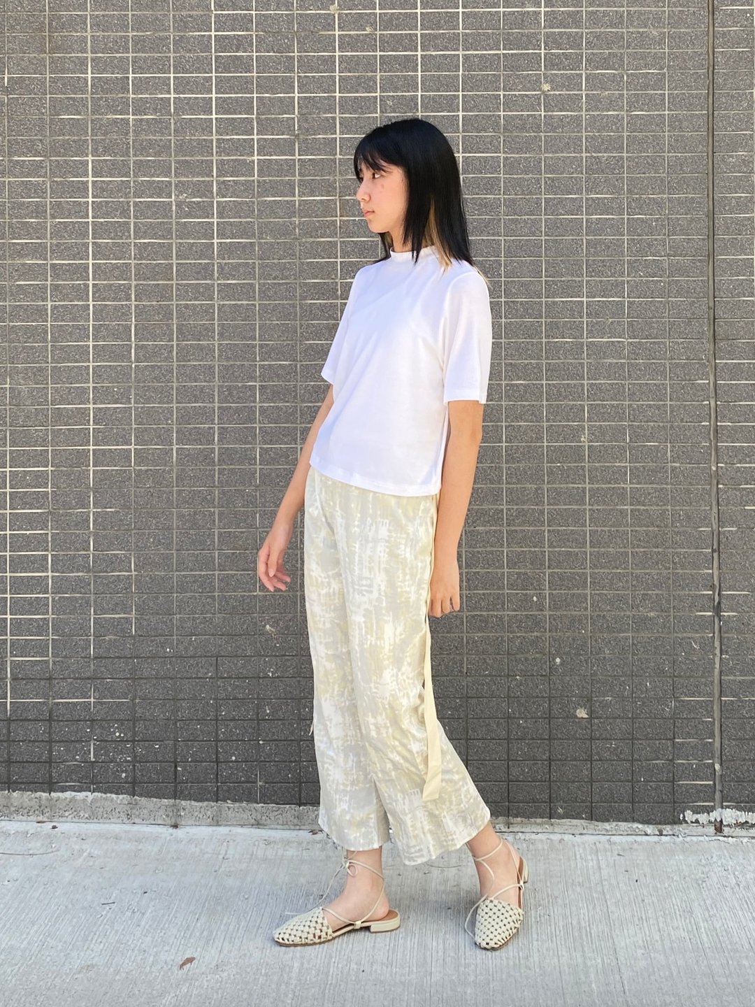 蝴蝶结细节T-shirt-微瑕 - 女装 T 恤 - 棉 白色