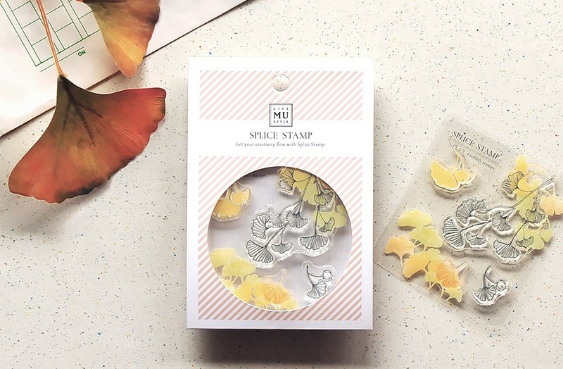 【拼贴印章】no.19-翩翩叶影 | 水晶印章、透明印章、花草印章 - 印章/印台 - 硅胶 透明