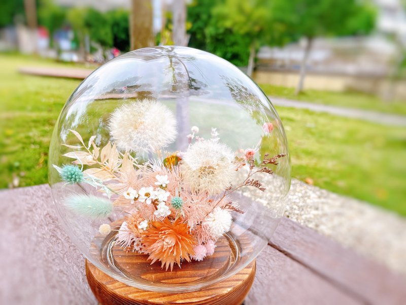 Miss。花谜 蒲公英 小夜灯 玻璃罩 玻璃盅 永生花 干燥花 - 干燥花/捧花 - 植物．花 白色