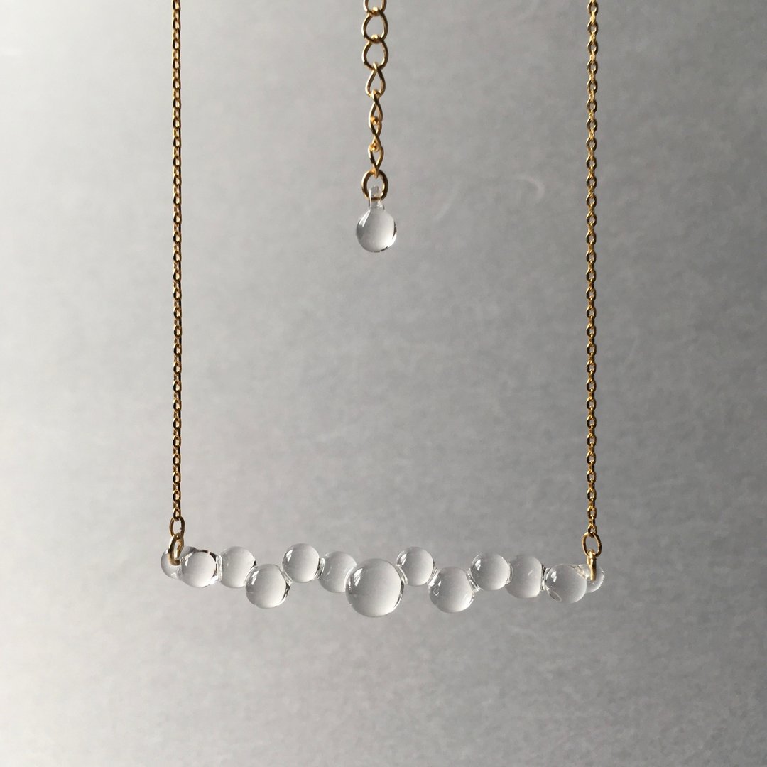 - Dew - Long necklace - 长链 - 玻璃 白色