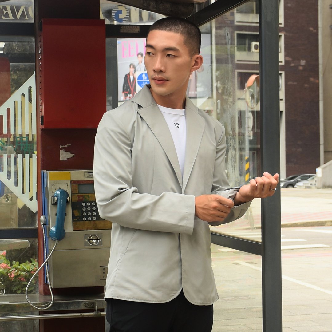 防泼水西装外套 - 男装西装外套 - 其他材质 灰色