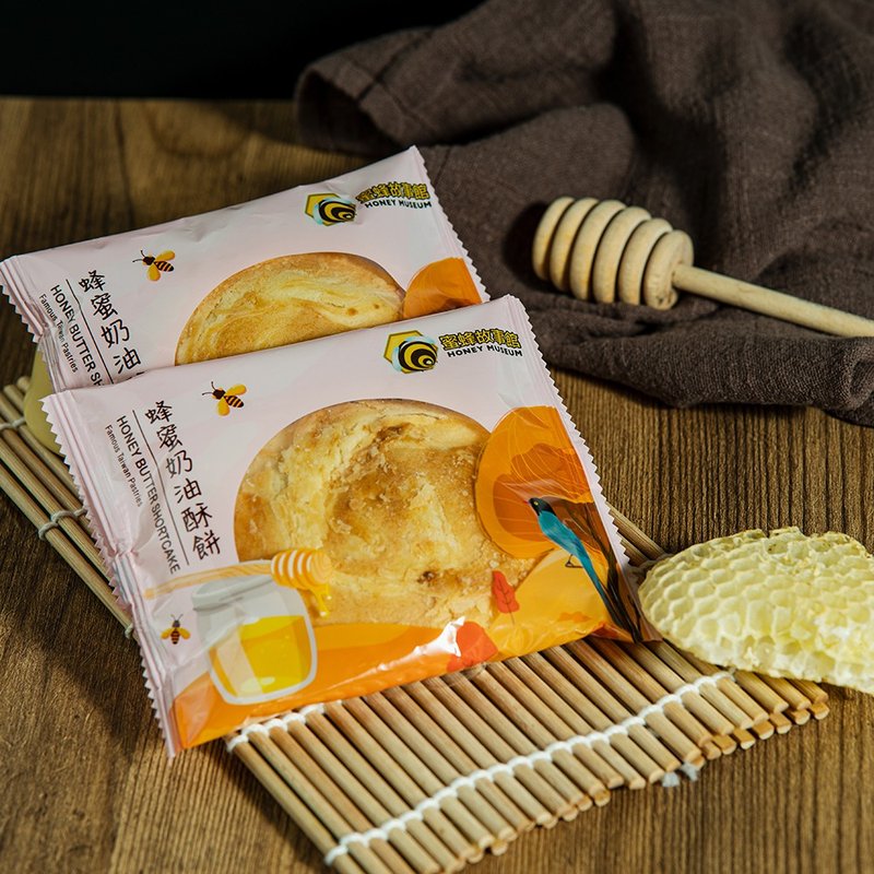蜜蜂故事馆 蜂蜜奶油酥饼饼5入 - 零食/点心 - 新鲜食材 橘色