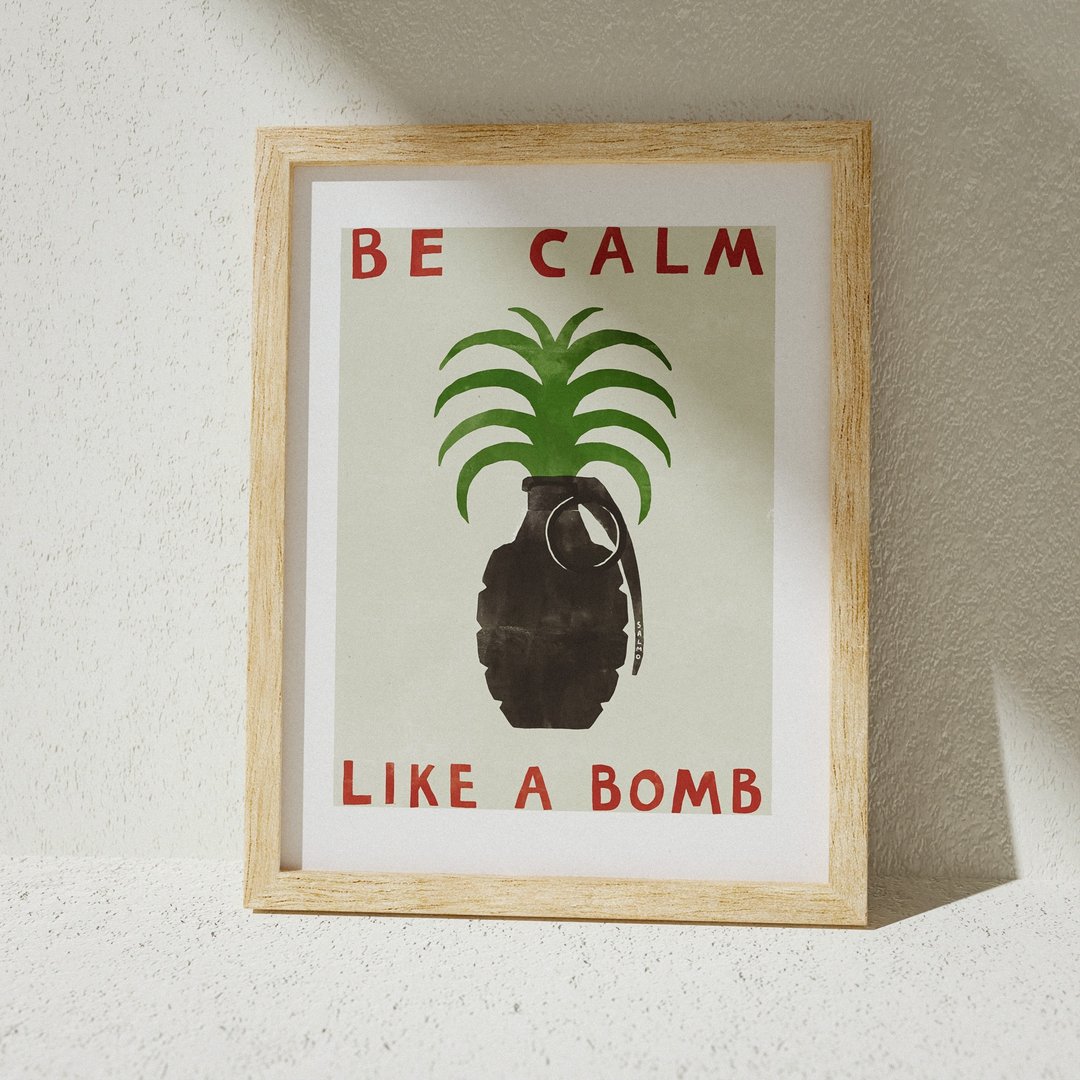 Calm Like a Bomb 像颗炸弹一样冷静 - 印刷画/海报 - 海报/装饰画/版画 - 纸 卡其色