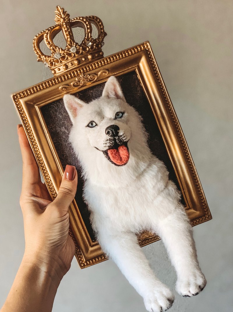 Husky portrait from photo - dog gift. Stuffed animal. And any other dog breed - 订制画像 - 羊毛 
