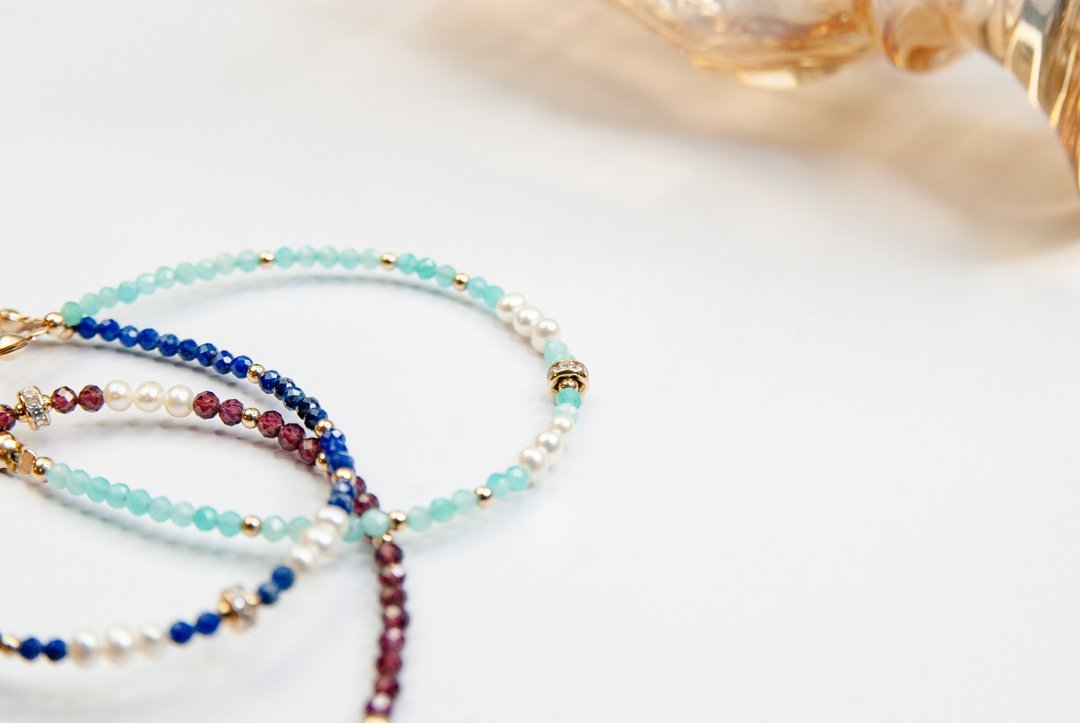Same.Same Jewelry 片钻珍珠手链 - 手链/手环 - 宝石 