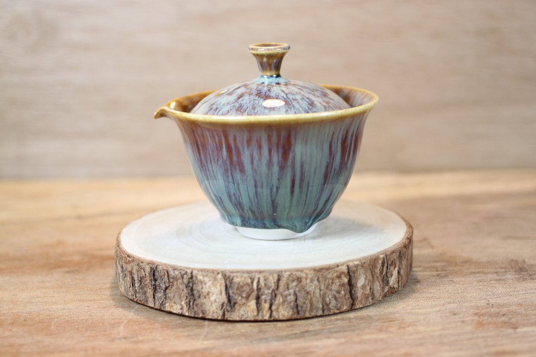 【品味生活】冬恋 天目釉 盖碗 盖杯 莺歌名家叶敏祥作品 - 茶具/茶杯 - 瓷 