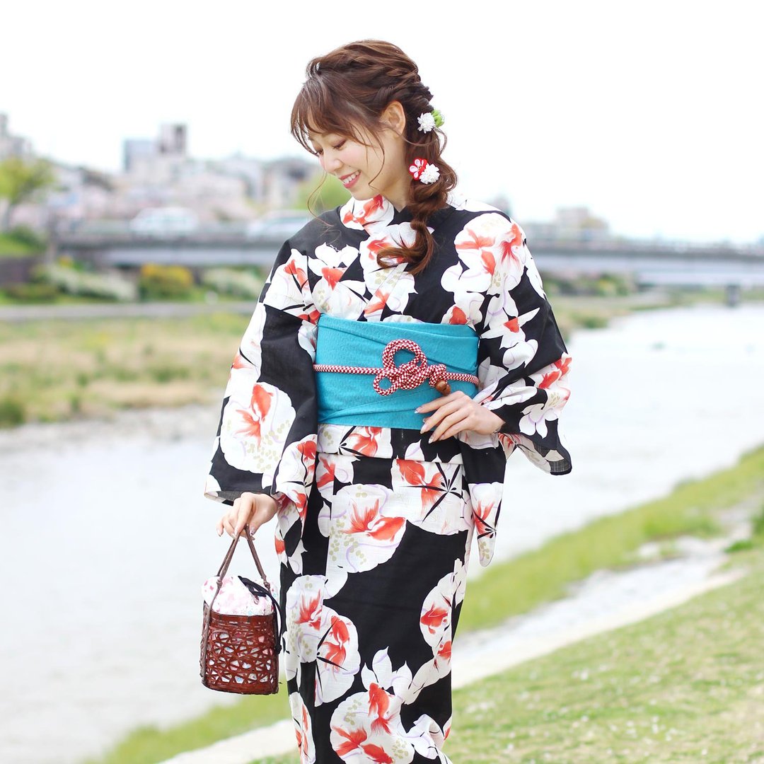 日本 和服 梭织 女性 浴衣 腰封 2件组 F Size x07-134b yukata - 其他 - 棉 粉红色