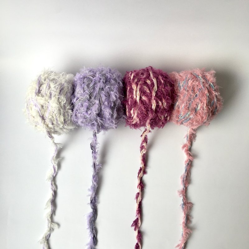 【粒线桔】三股混合纱线-红豆牛奶 | 四卷一组260公克/4pcs(260g) - 编织/刺绣/羊毛毡/裁缝 - 其他人造纤维 紫色