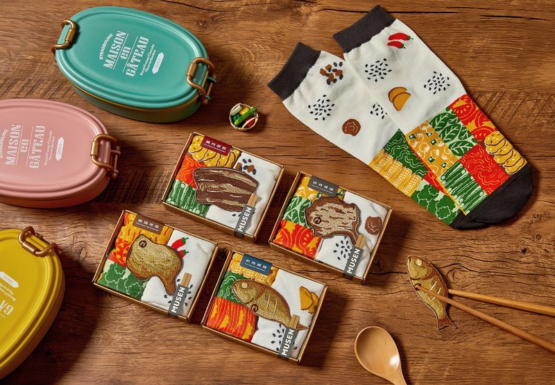 便当袜礼物盒Boxed Meal Socks Gift Box 长袜|中筒袜|男女同款 - 袜子 - 棉．麻 