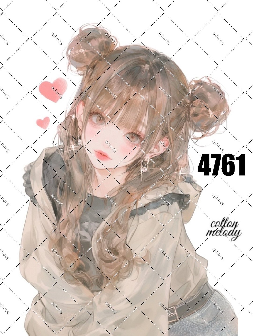 original sticker no.4761 人物贴纸 原创贴纸 原创人物贴纸 装饰贴纸 cotton melody - 贴纸 - 纸 