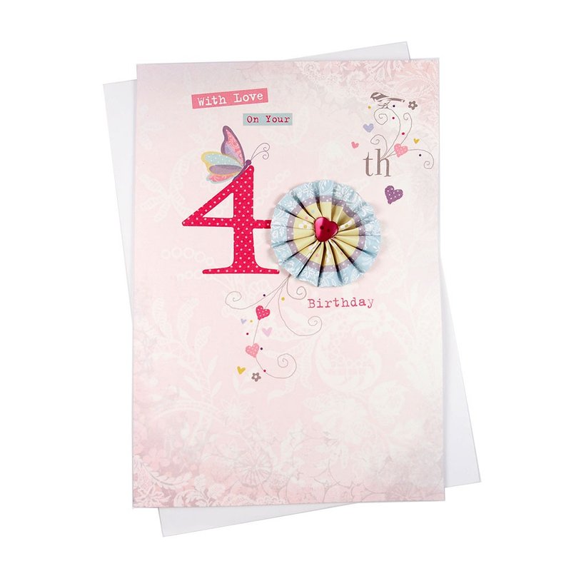 美丽的40岁生日【Hallmark-UK岁数卡片 生日祝福】 - 卡片/明信片 - 纸 多色