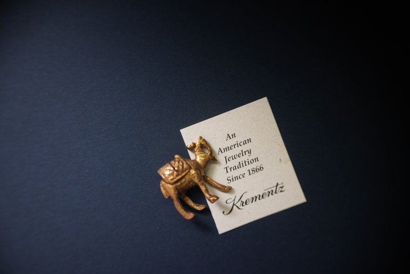 德国手工制造古董迷你黄铜卡片夹动物摆饰-骆驼 - 摆饰 - 铜/黄铜 金色