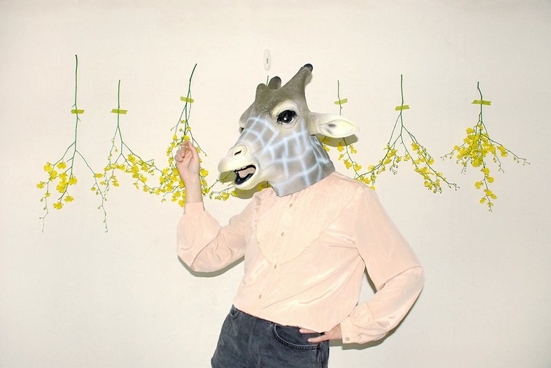 Giraffe 长颈鹿人_碎折粉橘小点古着衬衫 - 女装衬衫 - 聚酯纤维 粉红色
