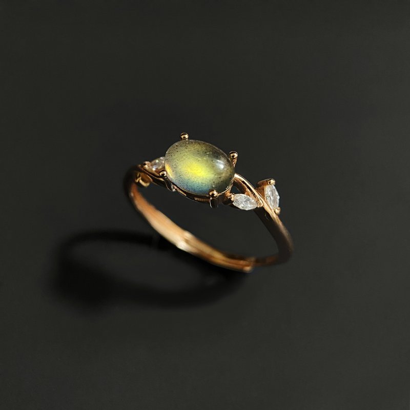 2件85折 | 印度拉长石纯银戒指 (强光) - 戒指 - 纯银 