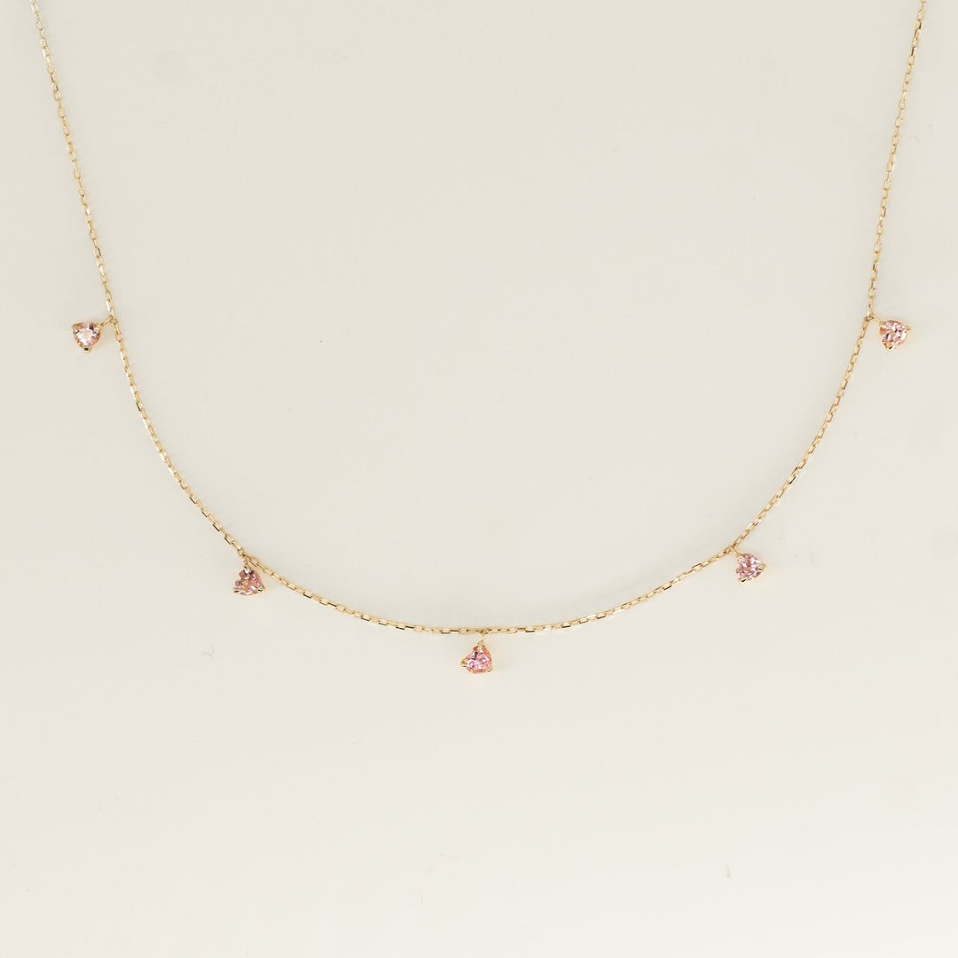 18K金电气石心形项链 Tourmaline Heart Necklace - 项链 - 贵金属 