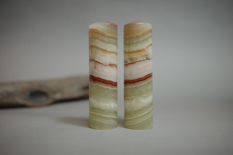 【好石多磨】青玉石_玉石印章_夫妻结婚对章_圆章 - 印章/印台 - 玉石 绿色