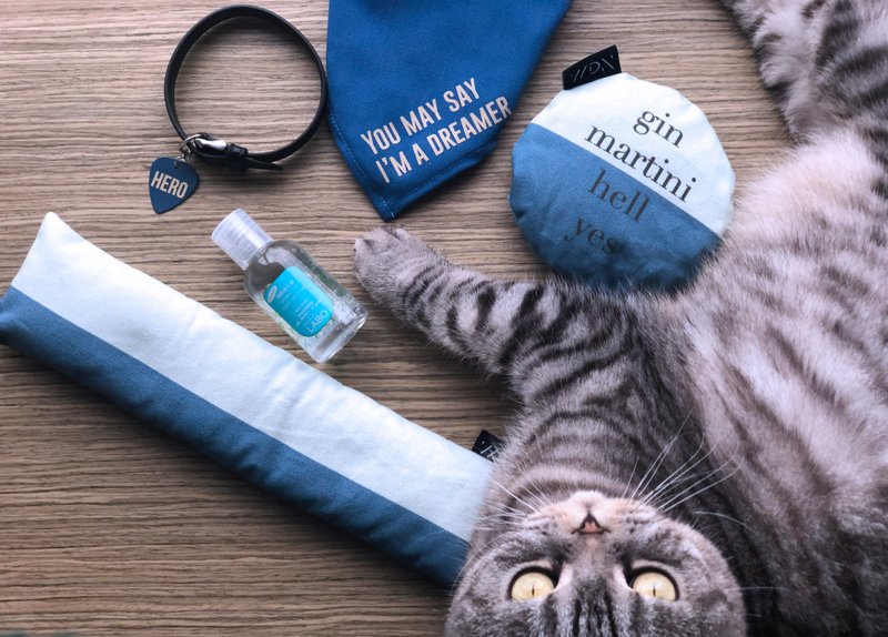 北欧猫咪福袋 Nordic Boy 送 酒精搓手液50ml一支 - 玩具 - 棉．麻 蓝色