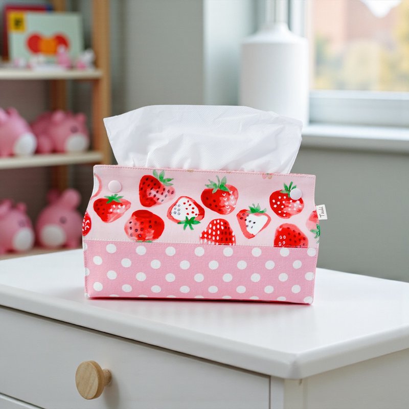 小草莓面纸盒套 - 纸巾盒 - 棉．麻 