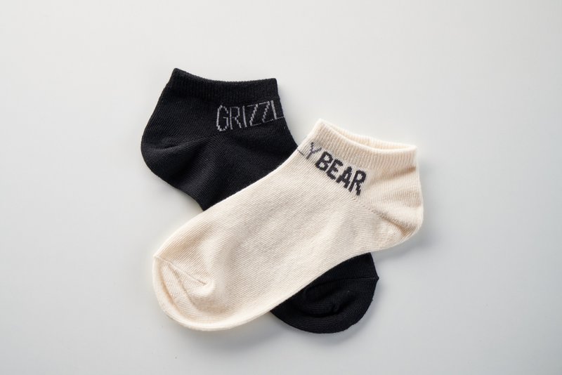 Grizzly Bear 有机棉船型袜-男原棉色 - 袜子 - 棉．麻 白色