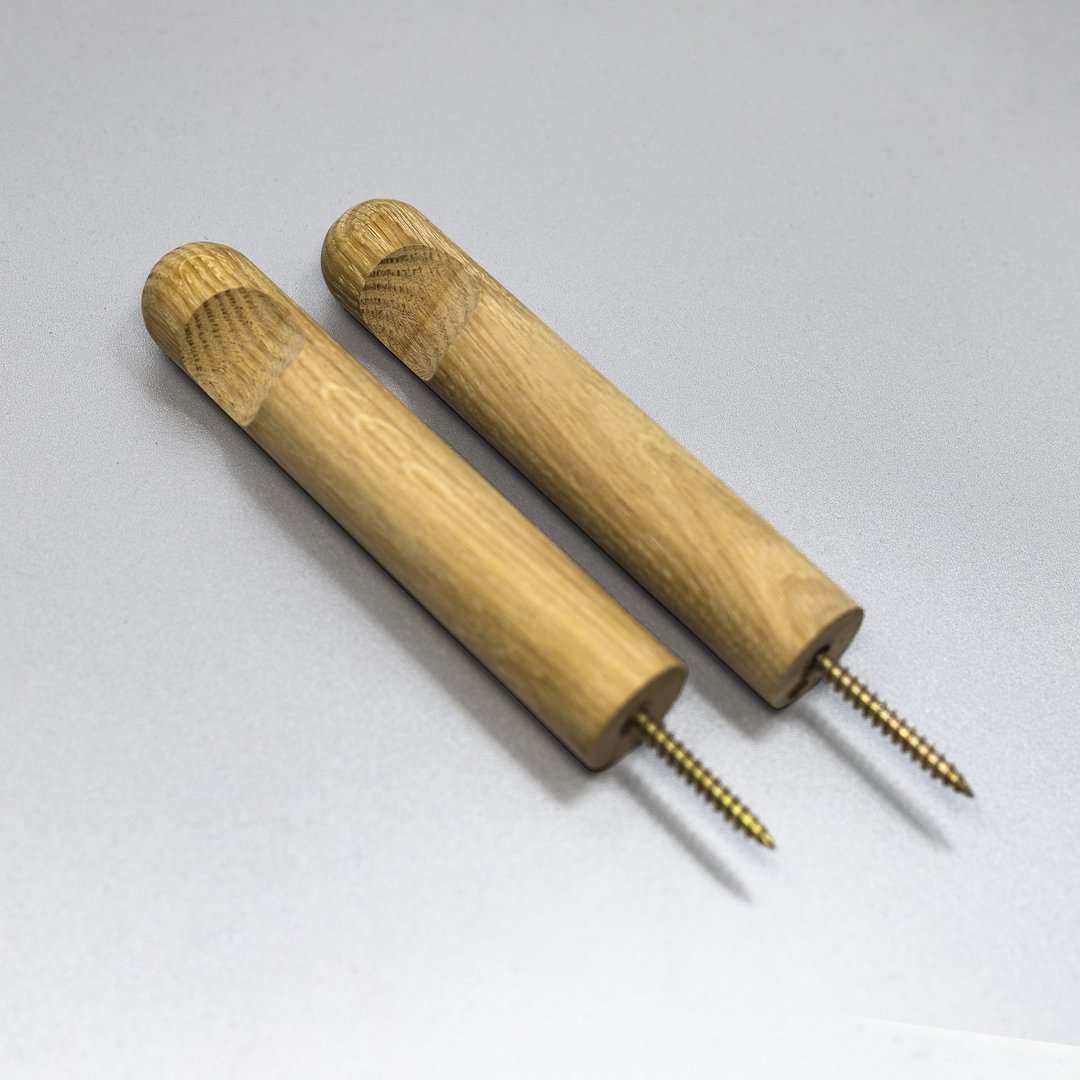 Oak wood wall hook.Minimalist wall storage. Macramé holder. Plant rack hanger. - 衣架/挂勾 - 木头 