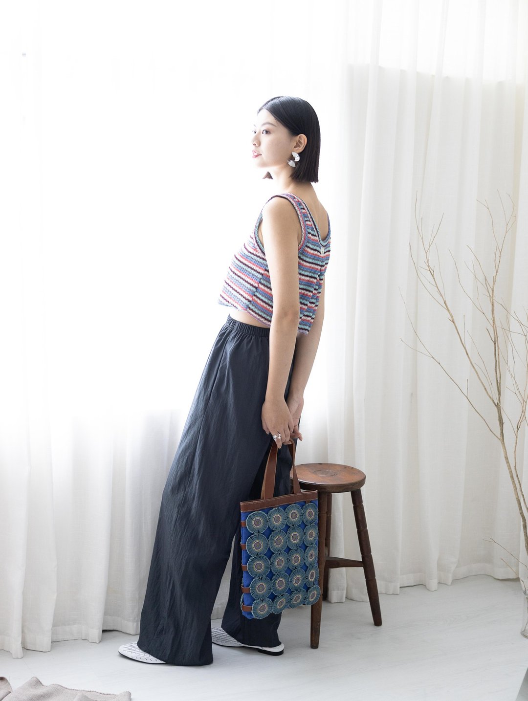 Lukbag Studio真皮手提包-蓝色 | 波西米亚 彩虹烟花|母亲节礼物 - 手提包/手提袋 - 真皮 蓝色
