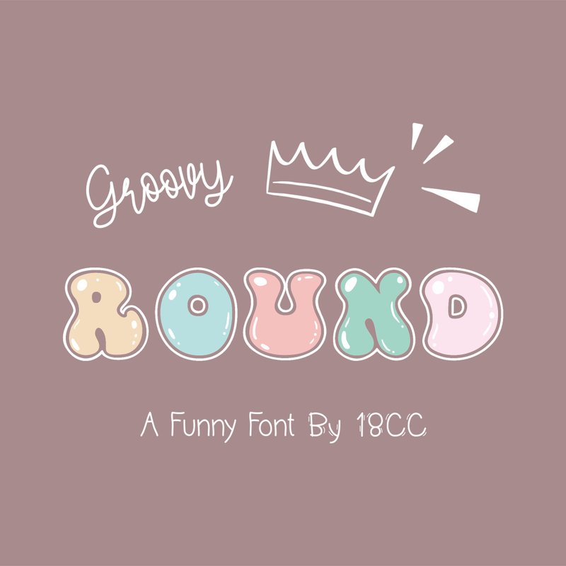 Groovy Round Font OTF TTF - 字体设计 - 其他材质 