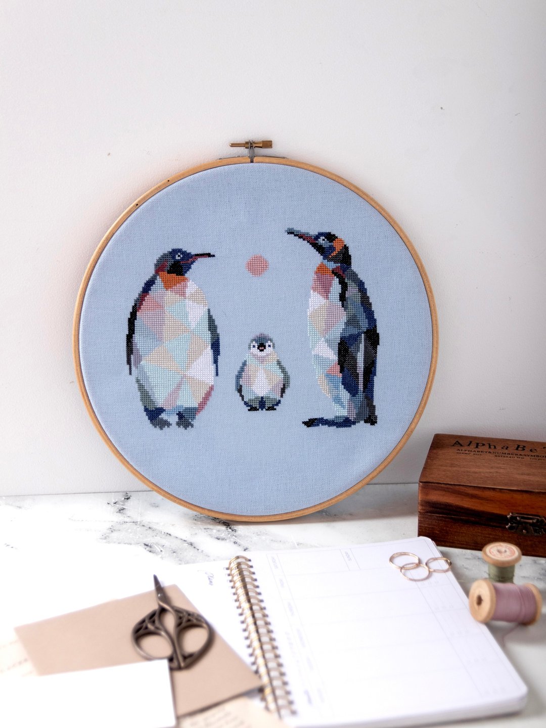 Penguins Cross Stitch PDF Pattern 十字繡 - 编织/刺绣/羊毛毡/裁缝 - 其他材质 