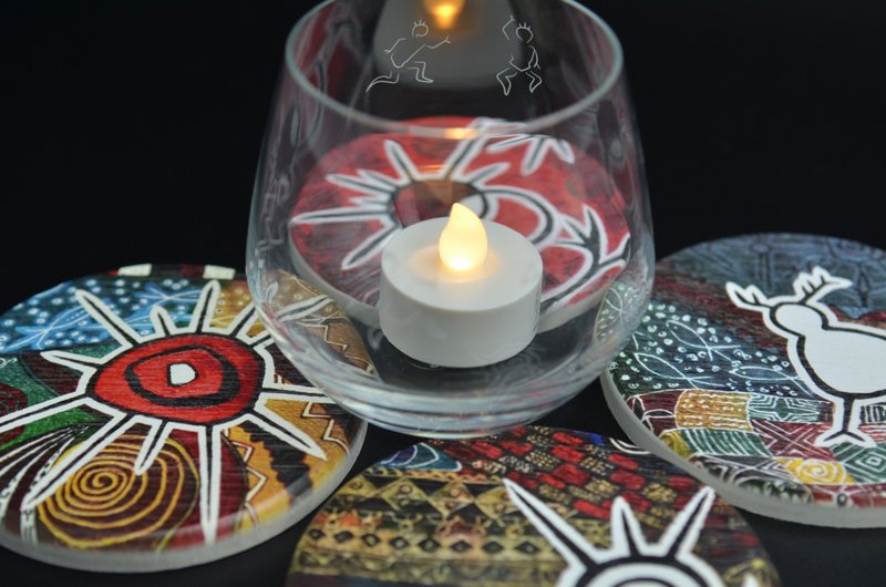 猎人禾场烛台杯垫组 - 蜡烛/烛台 - 玻璃 白色