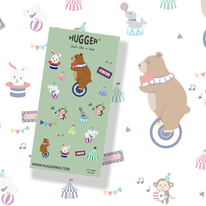 HUGGER 割型贴纸 图样-马戏团 魔术兔兔 防水不干胶贴纸 - 贴纸 - 防水材质 多色
