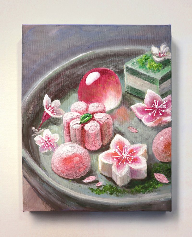 樱花圣品拼盘 静物 挂画 艺术品 画画 聚会 疗愈 摆饰 装饰 品味 - 插画/绘画/写字 - 其他材质 