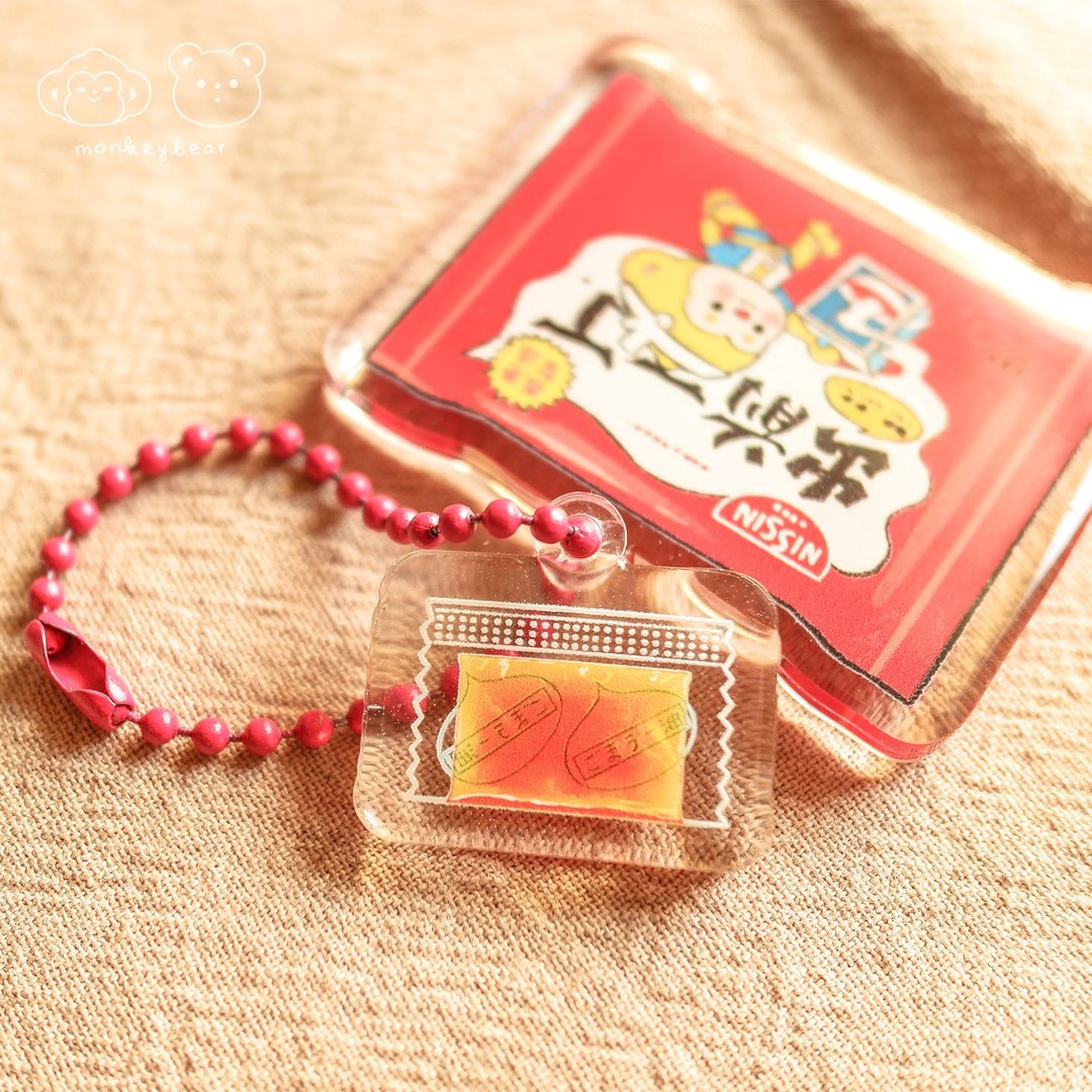 出前一丁 | 亚加力滴胶挂件 - 钥匙链/钥匙包 - 塑料 多色
